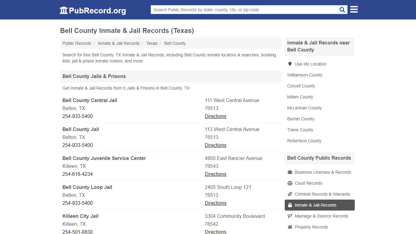 Free Bell County Inmate & Jail Records (Texas Inmate ...