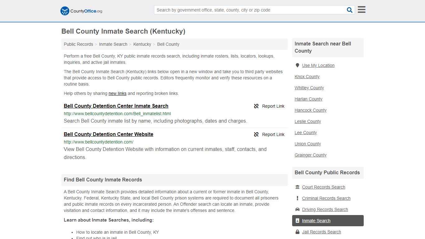 Inmate Search - Bell County, KY (Inmate Rosters & Locators)